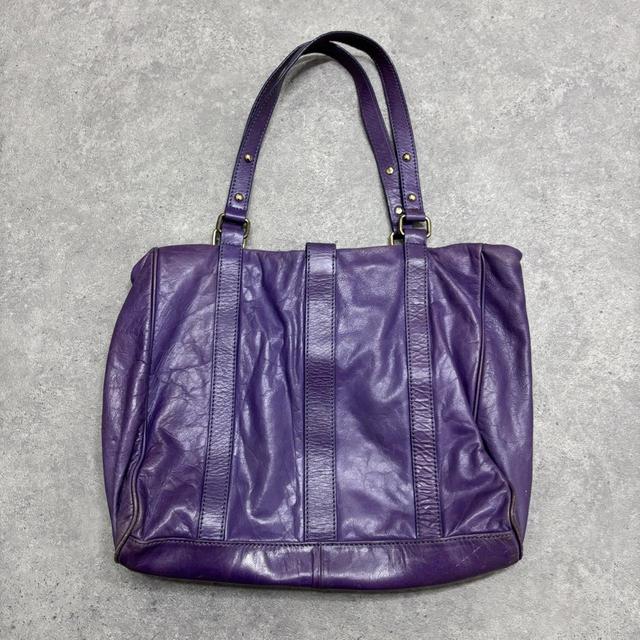 Purple leather city bag