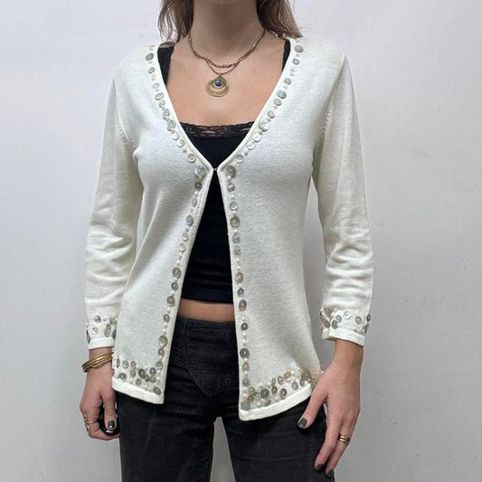 Cream mother of pearl button cardigan