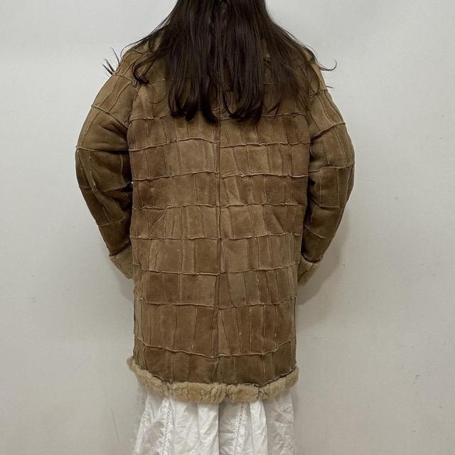 Patchwork suede afghan coat