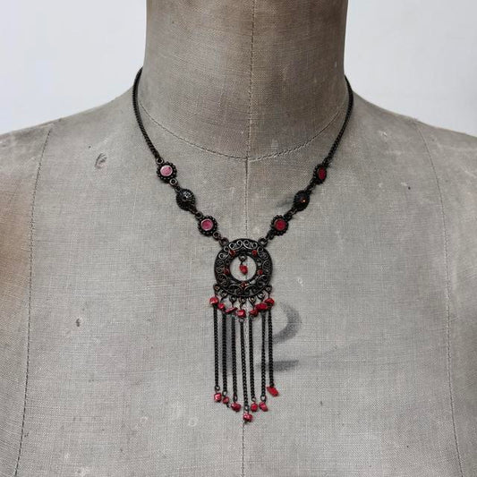 Flower chain boho grunge necklace