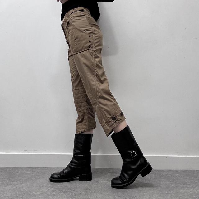 Tan brown cropped flare utility pants