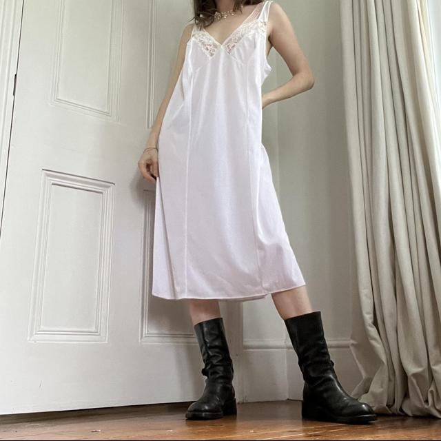 White lace slip dress
