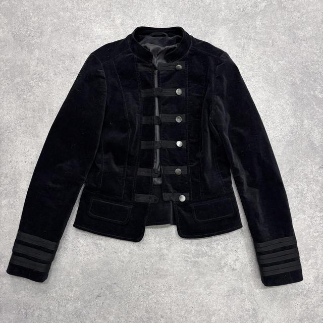 Black military fitted grunge jacket