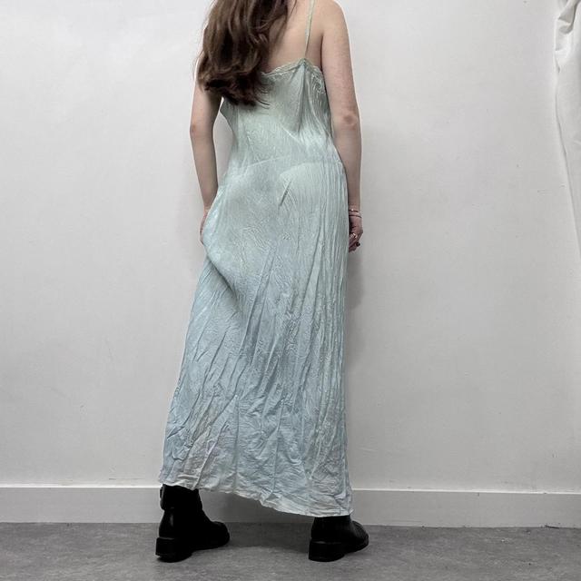 Sheer crinkle lace slip dress