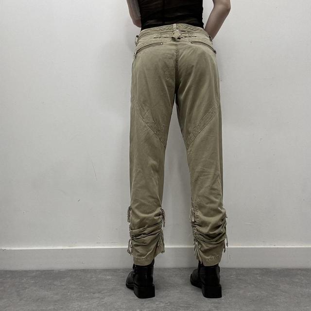 Khaki lace up cargo trousers