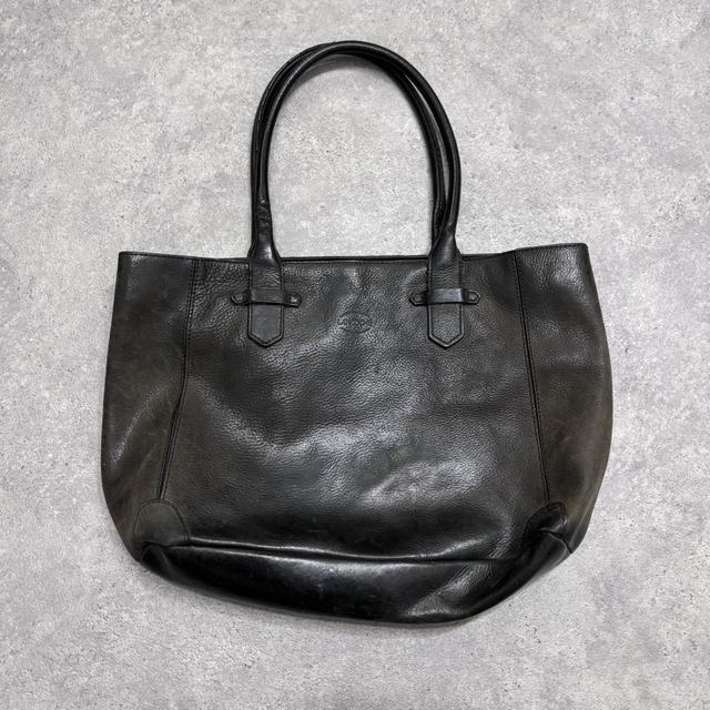 Black leather shoulder bag