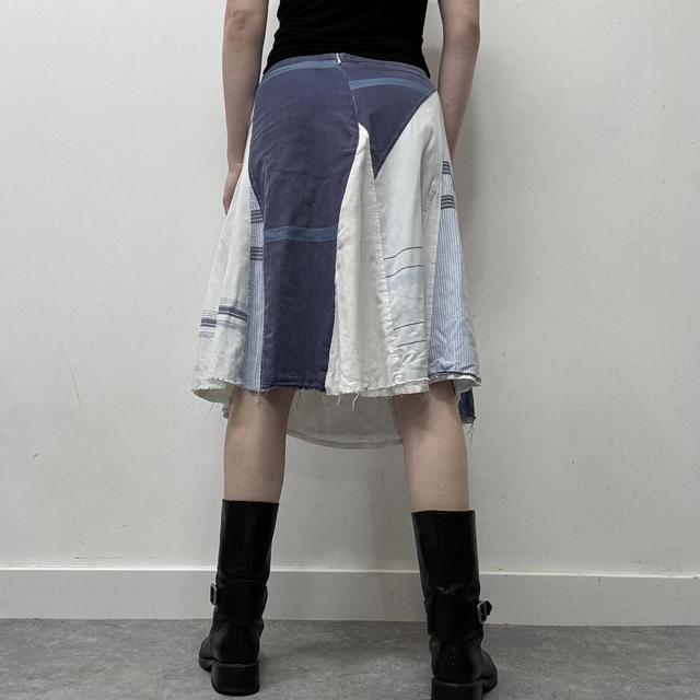 Archival pinstripe patchwork summer skirt