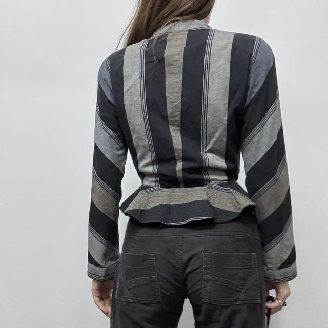 Pinstripe flared cropped jacket