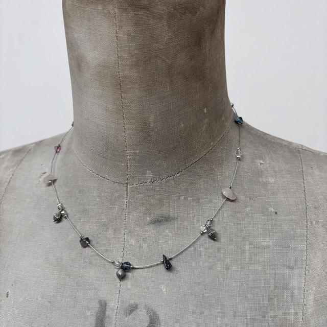 Delicate gemstone crystal necklace