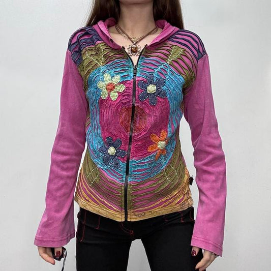 Flared hippie flower hoodie