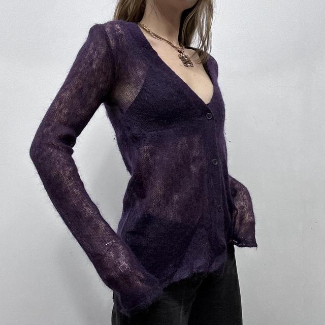 Sheer mohair Miu Miu flare cardigan