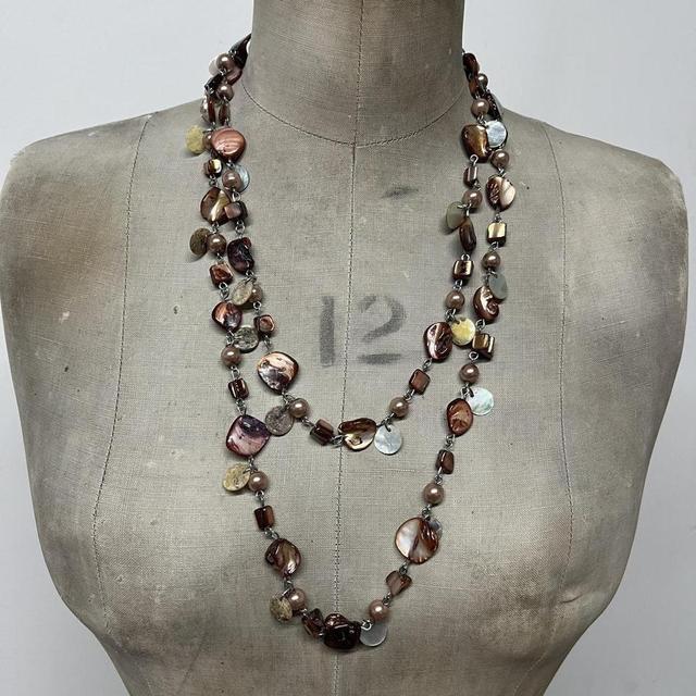 Brown long Pearl chain fairy necklace