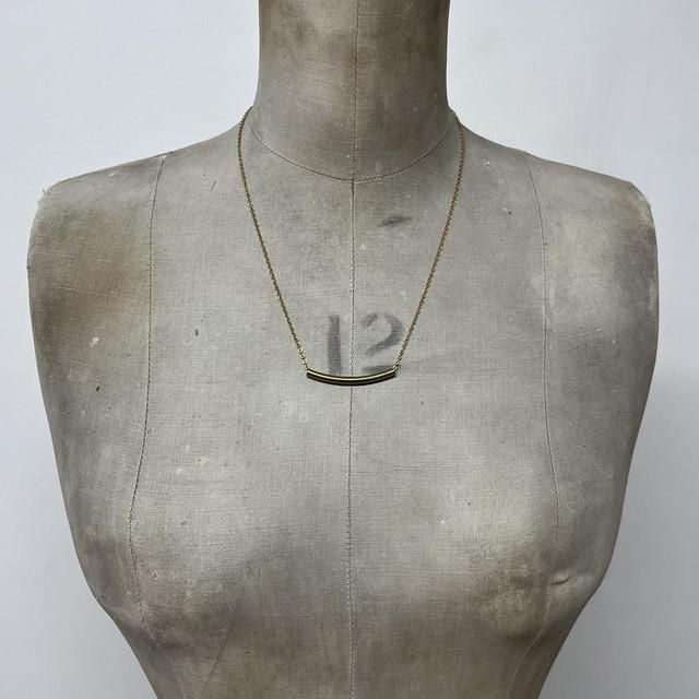 Brass minimalist bar necklace