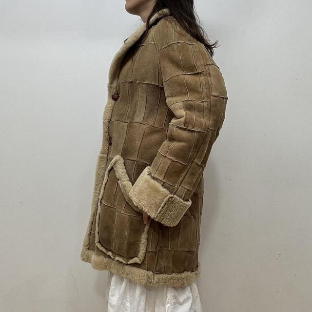 Patchwork suede afghan coat