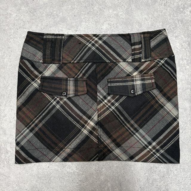 Tartan printed mini skirt