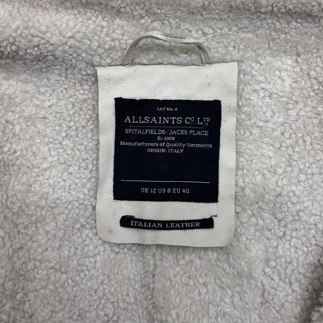 Patchwork fray shearling jacket