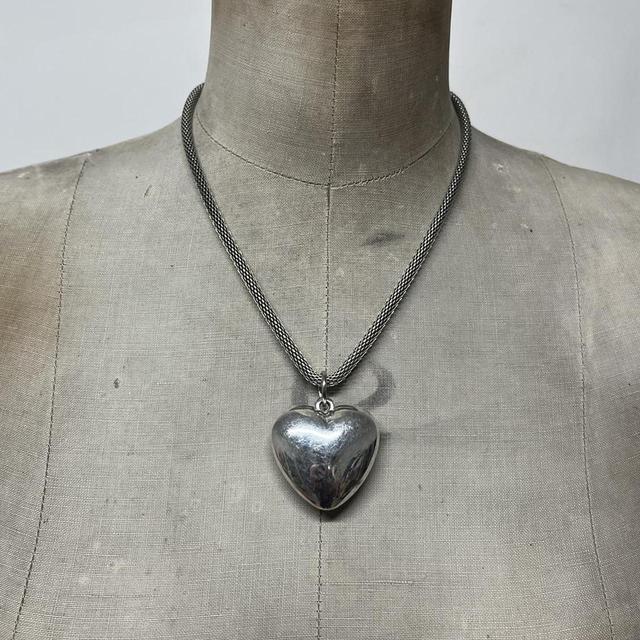 Silver bubble heart necklace