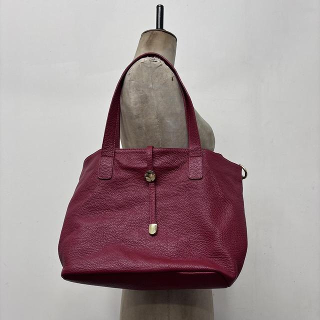 Red leather slouchy shoulder bag