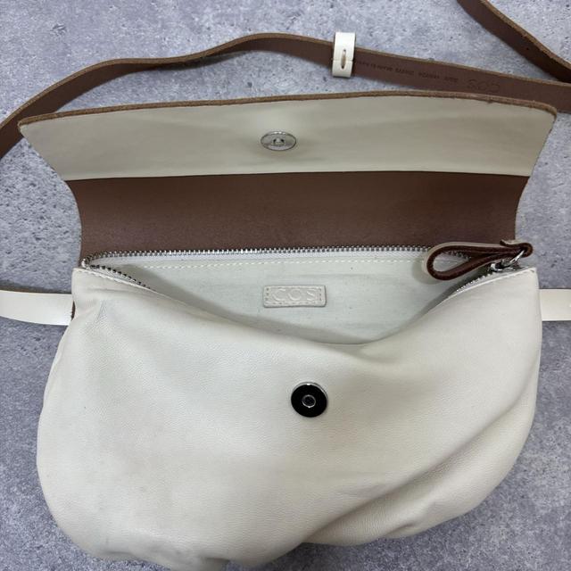 COS cream leather crossbody bag