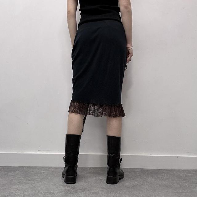 Black lace gathered skirt