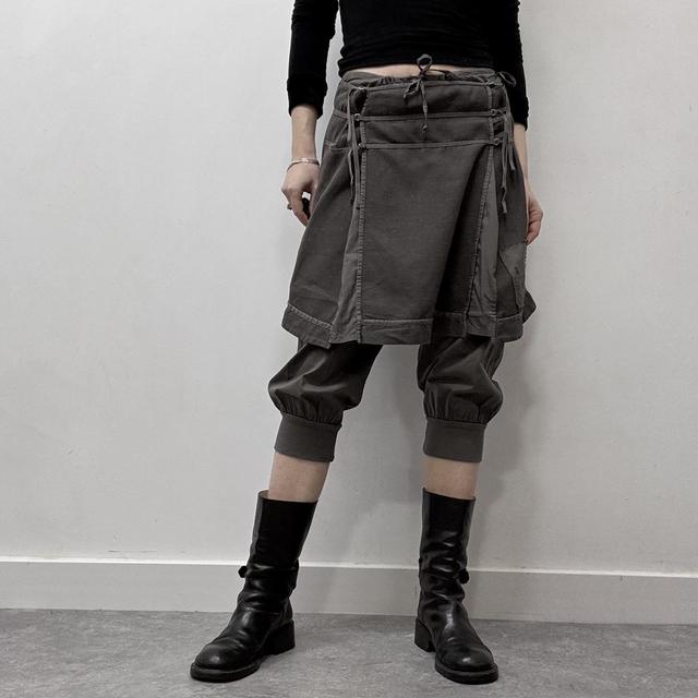 Layered cop copine cargo trouser skirt