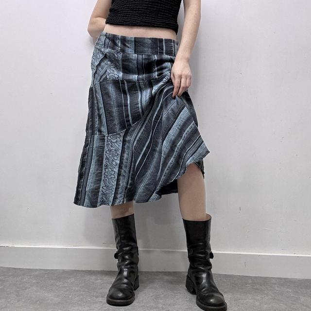 Pinstripe grunge fairy midi skirt