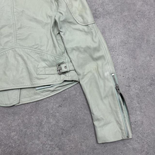 Mint leather biker jacket