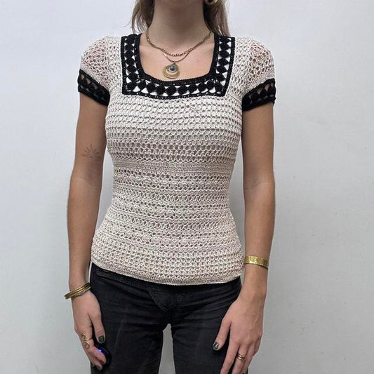 Crochet lace baby tee