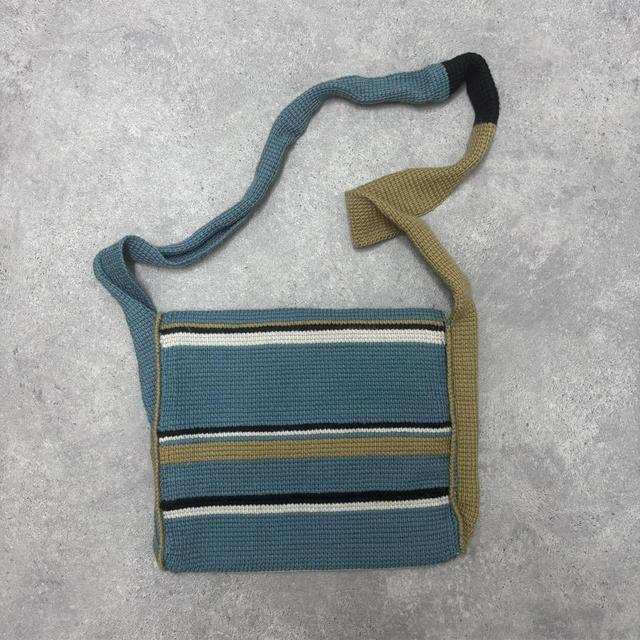 Knitted satchel stripey bag