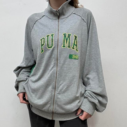 Oversized graphic Puma zip sweatshirt