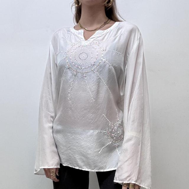White floaty flared fairy shirt