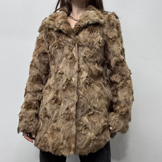 Genuine fur brown fur jacket