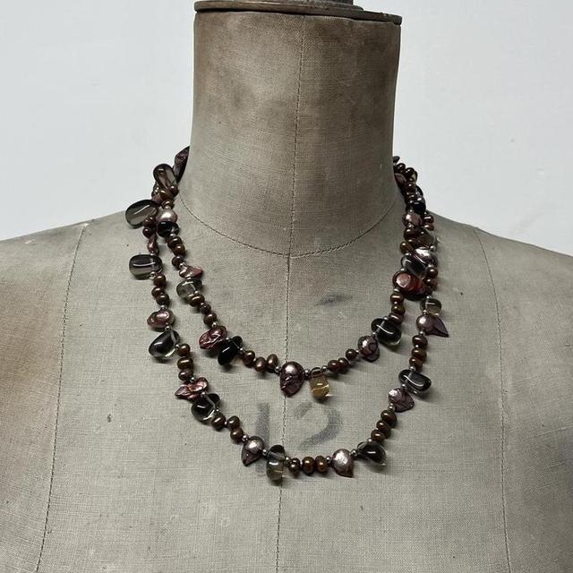 Grunge pearl crystal necklace