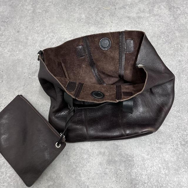 Dark brown leather slouchy bag