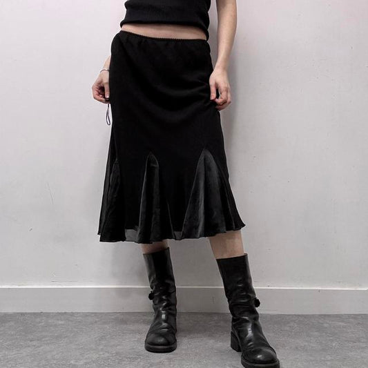 Black fairy grunge midi skirt