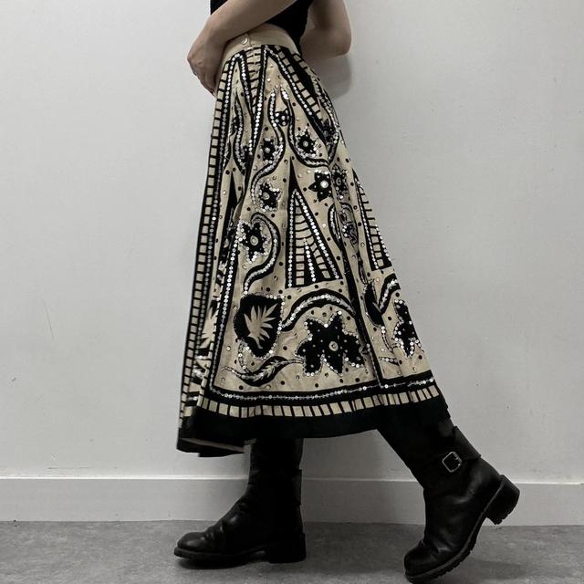 Boho patterned flare summer skirt