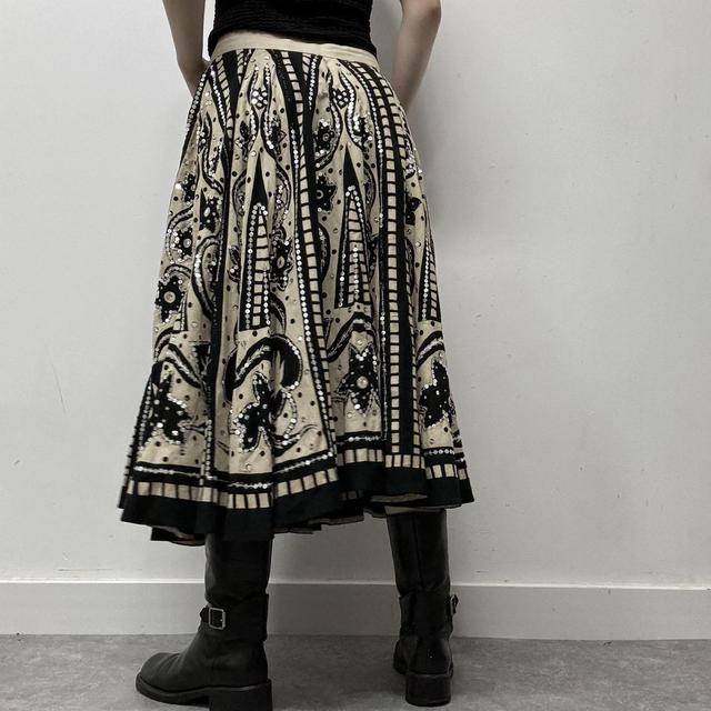 Boho patterned flare summer skirt