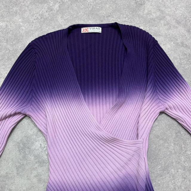 Ribbed knit asmmetric cross over jumper