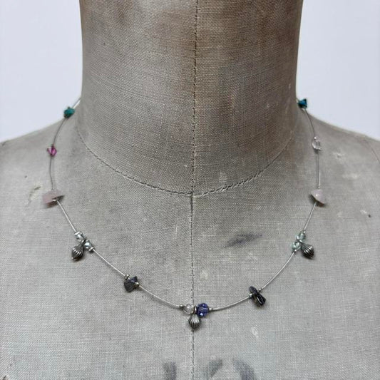 Delicate gemstone crystal necklace
