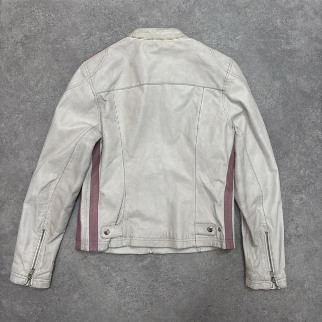 Leather vintage biker jacket