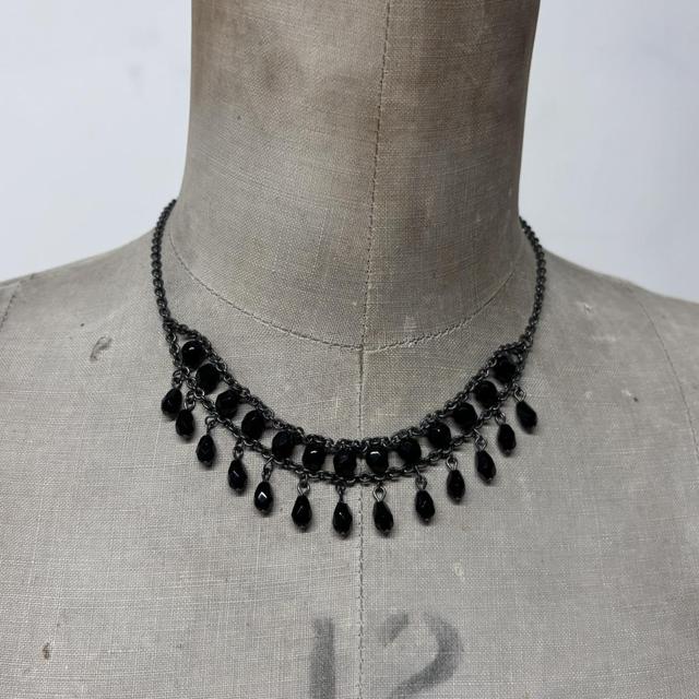Drape chain bead grunge necklace