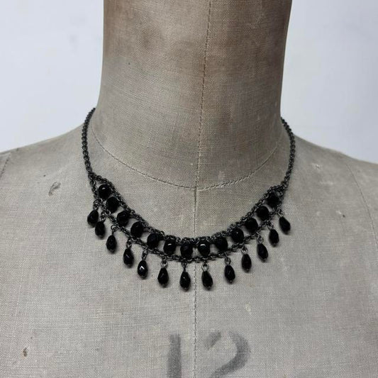 Drape chain bead grunge necklace