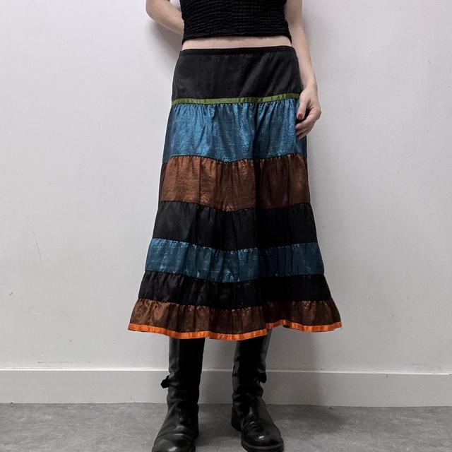 Metallic tiered hippie skirt