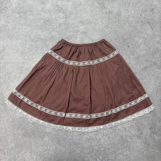 Lace flared mini skirt