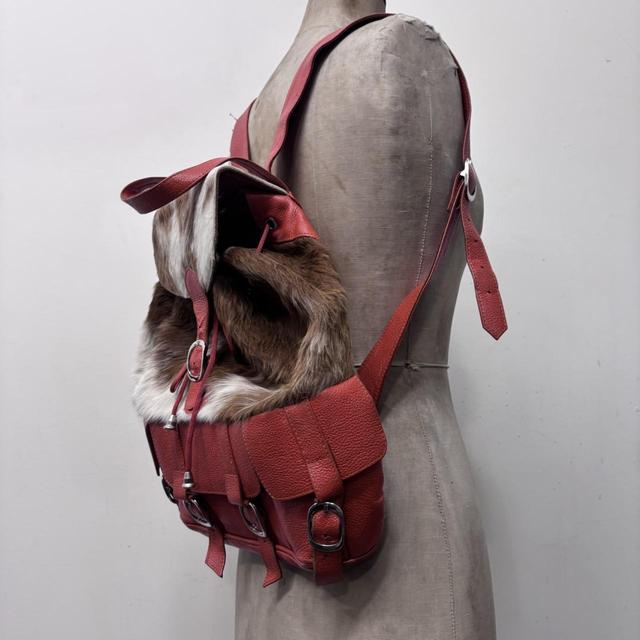 Cowhide leather backpack