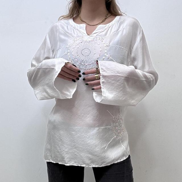 White floaty flared fairy shirt