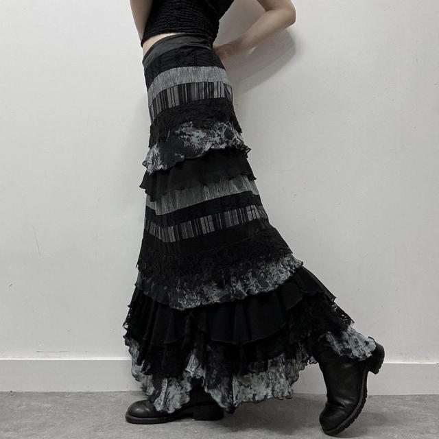 Layered lace grunge skirt