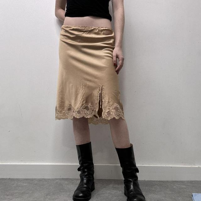 Silk lace slip petticoat skirt