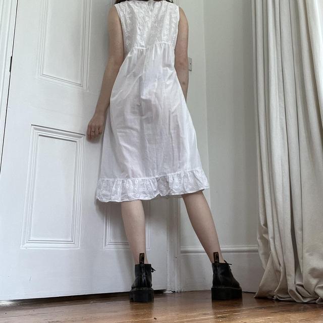 White cotton midi summer dress