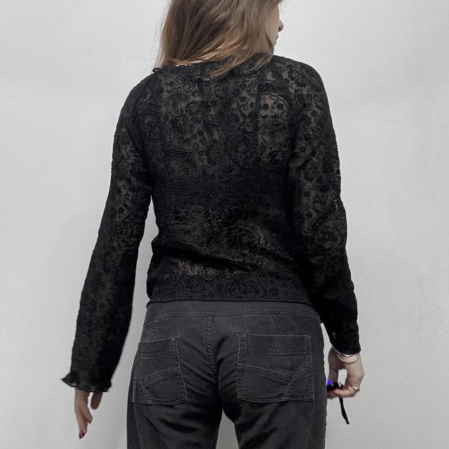 Sheer black flared gothic blouse